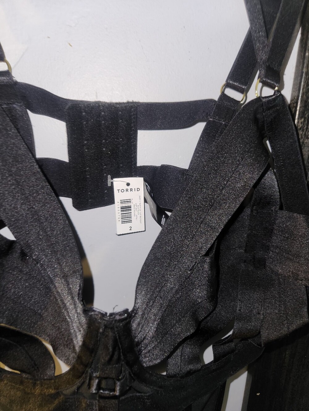 Torrid Black Strappy Sheer Bodysuit - Picture 5 of 5